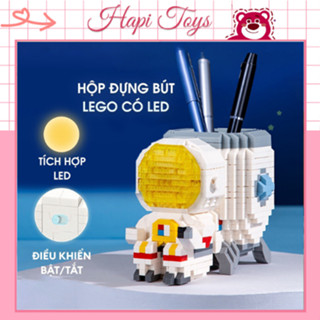 LEGO Phi Hành Gia Hộp bút có đèn LED HapiToys - Mô hình Hộp Đựng Bút Tự Lắp Ghép làm quà tặng Giáng Sinh trang trí Decor