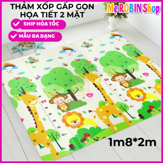 (Tặng KhẩuTrang 5D) Thảm Xốp Gấp Gọn Cho Bé/Tấm Lót Trải Sàn 2 Mặt Chống Thấm Chống Trượt(1m8*2m)