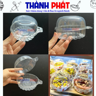 100 Hộp H125 bầu đựng bánh donut – Hộp nhựa tròn đựng bánh su kem - bánh bao nhỏ
