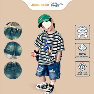 Quần Short Rách Đùi Denim Jean thời trang jeans cho bé Trai from rộng Từ 10kg - 40kg QSR-04