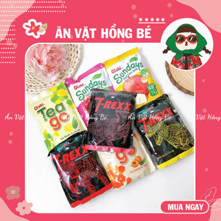 Nước oishi Tea Go, Sunday, T-Rex vị chanh, đào, táo, nho, vải (gói 180ml) kèm ống hút