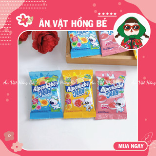 Kẹo Dẻo Nhân Trái Cây Alpenliebe Jelly Biển Xanh - Đào Tim,Ong óng ánh 24G, đồ ăn vặt