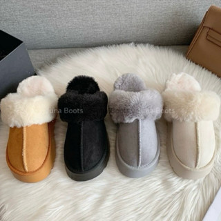 Giày Sục Lông Vũ Lót Bông giữ ấm cho mùa đông - Giày bốt đi tuyết da lộn siêu êm hàng Qccc