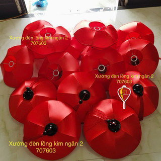 Đèn lồng hội an lá sen sắt 1 lớp cực đẹp chuyên trang trí nhà hàng khách sạn trung thu tết size 50cm