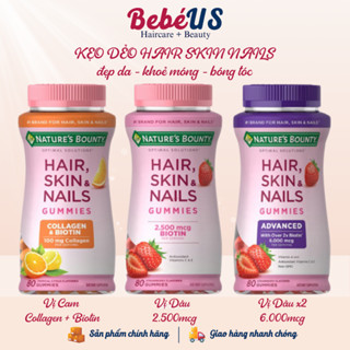   BILL Mỹ  KẸO DẺO MỌC TÓC MÓNG ĐẸP DA HAIR SKIN NAILS GUMMIES 80 viên 