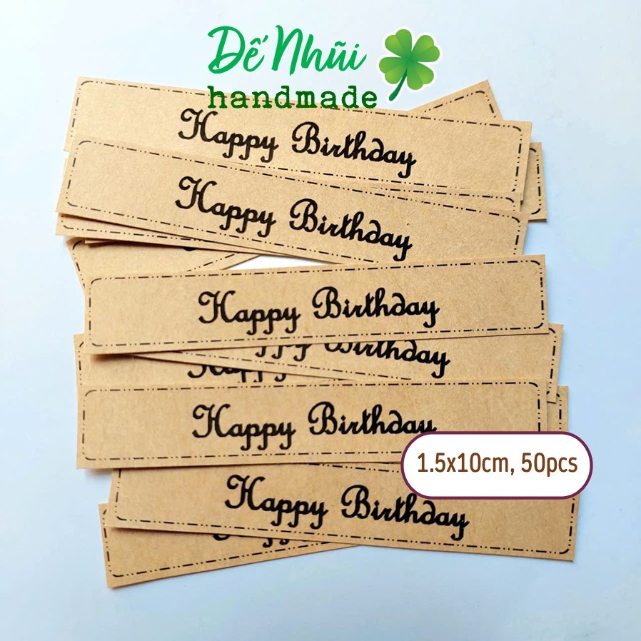 50/ 70 Nhãn Dán Sticker 🎉“HAPPY BIRTHDAY”🎊