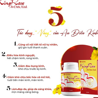 An điều kinh- Kingrose, viên uống điều hòa kinh nguyệt, giảm đau bụng kinh (hộp 60 viên)
