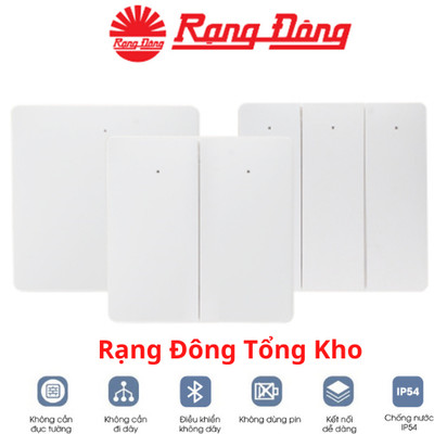 Công tắc 2 chiều điều khiển tắt bật không dây, không Pin Rạng Đông CT2C