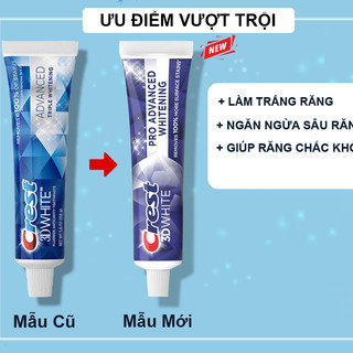 Kem Đánh Răng Crest 3D White Pro Advanced Whitening 147g