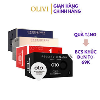 Bao cao su siêu mỏng olo 001 nhiều gel bôi trơn gân gai kéo dài thời gian quan hệ hộp 10 cái