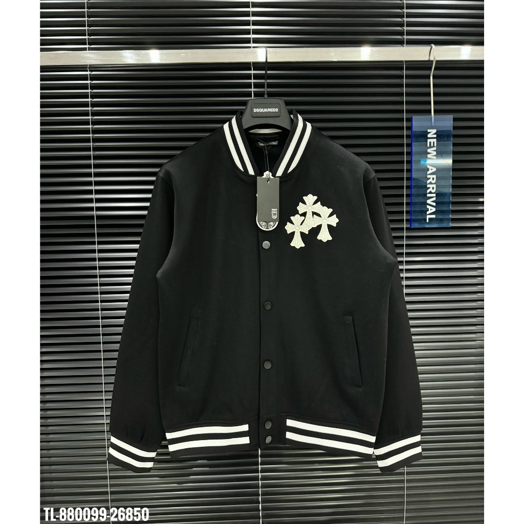 🔥Hot🔥Áo bomber Chrome Hearts thêu hoạ tiết thiết kế hot trend Nam nữ New 2025