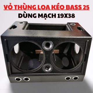VỎ THÙNG LOA KÉO BASS 25 THÙNG SƠN CAO CẤP GỒM 2 BASS 25 VÀ 2 LỖ TRUNG 2 BÊN 16 CM VÀ 2 LỖ TREBLE KÈN DÙNG MẠCH 19X38