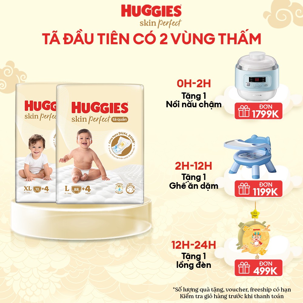 Bỉm/Tã quần Huggies Mega Jumbo SkinPerfect M102, L92, XL76, XXL68 mới