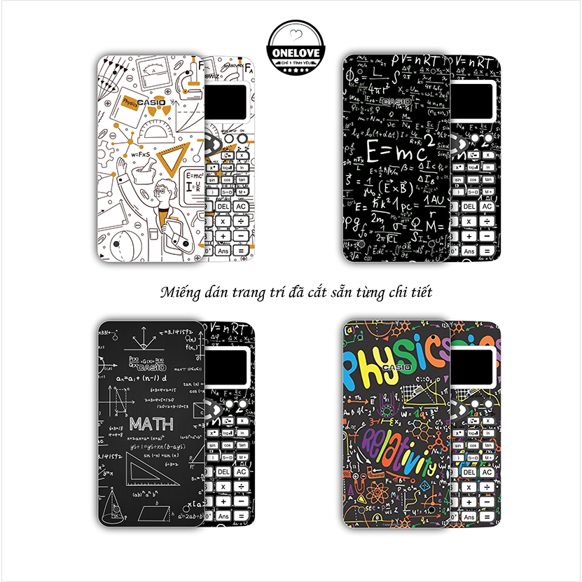 MIếng dán skin mẫu Toán học cho máy tính bỏ túi Casio FX 580VNX ,  FX 570VN Plus , FX 570 ES , FX 88