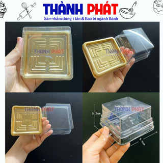 100 Hộp JLH95 - 95 vuông đựng bánh trung thu 150g - Hộp đựng xôi vuông - Hộp vuông đựng bánh trung thu rau câu Xy95-95