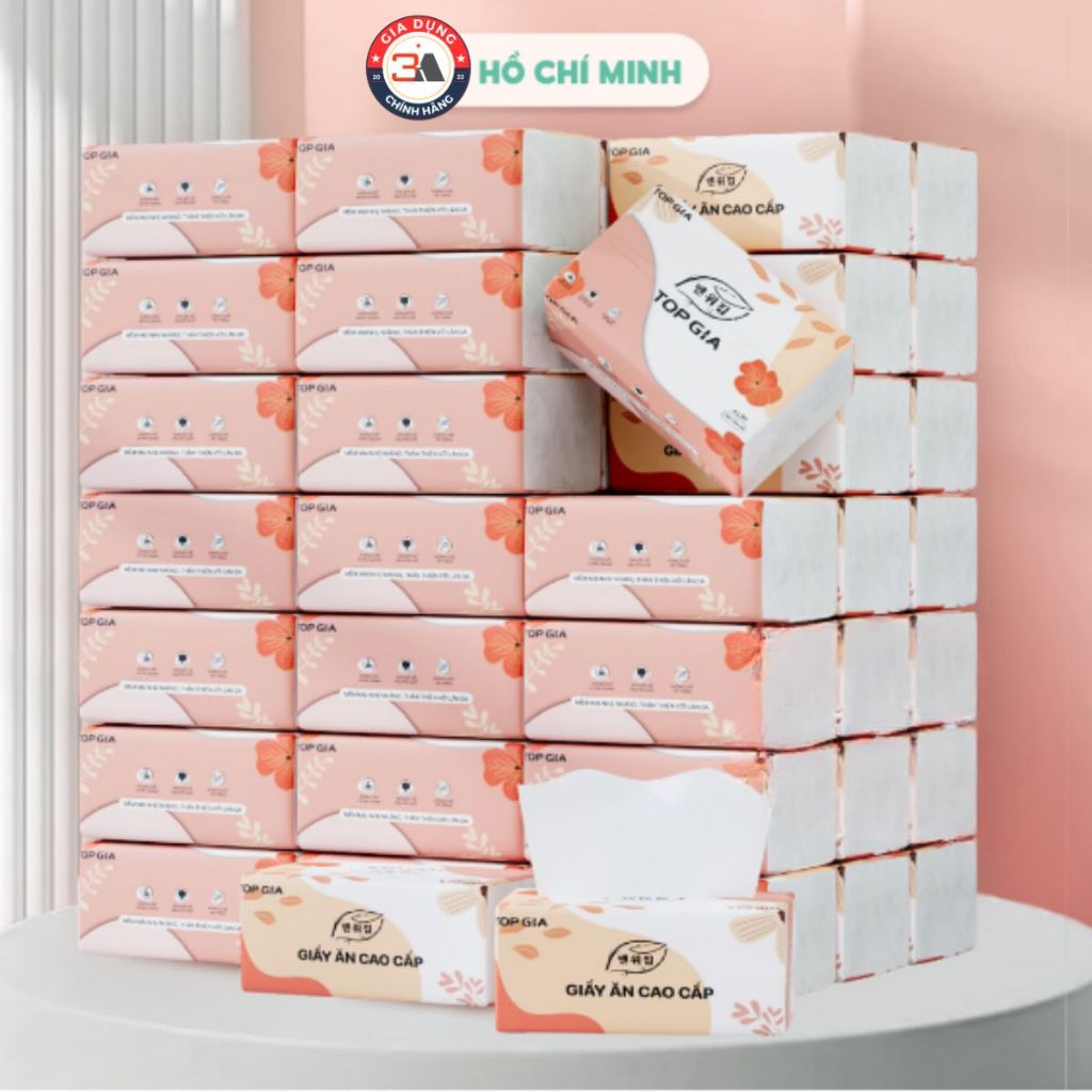 (BAO BÌ MỚI) Thùng 36 Gói Giấy Ăn Rút Cao Cấp Top Gia Sắc Hạ 240 Tờ / 4 Lớp, Dập Vân 4D Mềm Mịn, Siêu Dai