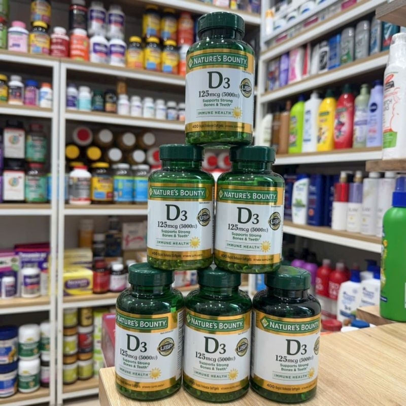 Viên uống bổ sung Vitamin D3 Nature’s Bounty Vitamin D3 5000IU 400 viên Của Mỹ.