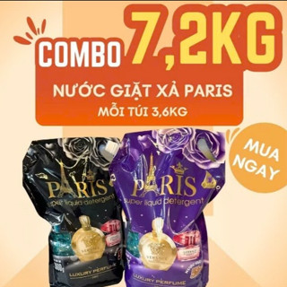 Nước Giặt Paris (Túi 3.6kg) Thùng 2 Túi 7.2kg.Hương Nước Hoa