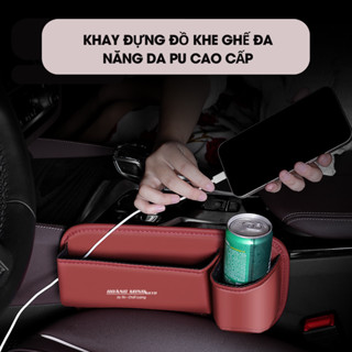 Khay để đồ trên xe ô tô chất liệu da PU cao cấp, khay chứa đồ trên xe hơi Hoàng Minh Auto