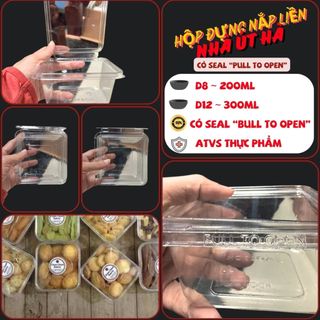    Hàng đẹp - giá rẻ  Hộp nhựa pet nắp liền "Bull to open" dùng đựng mứt khô hạt khô trái cây sấY 