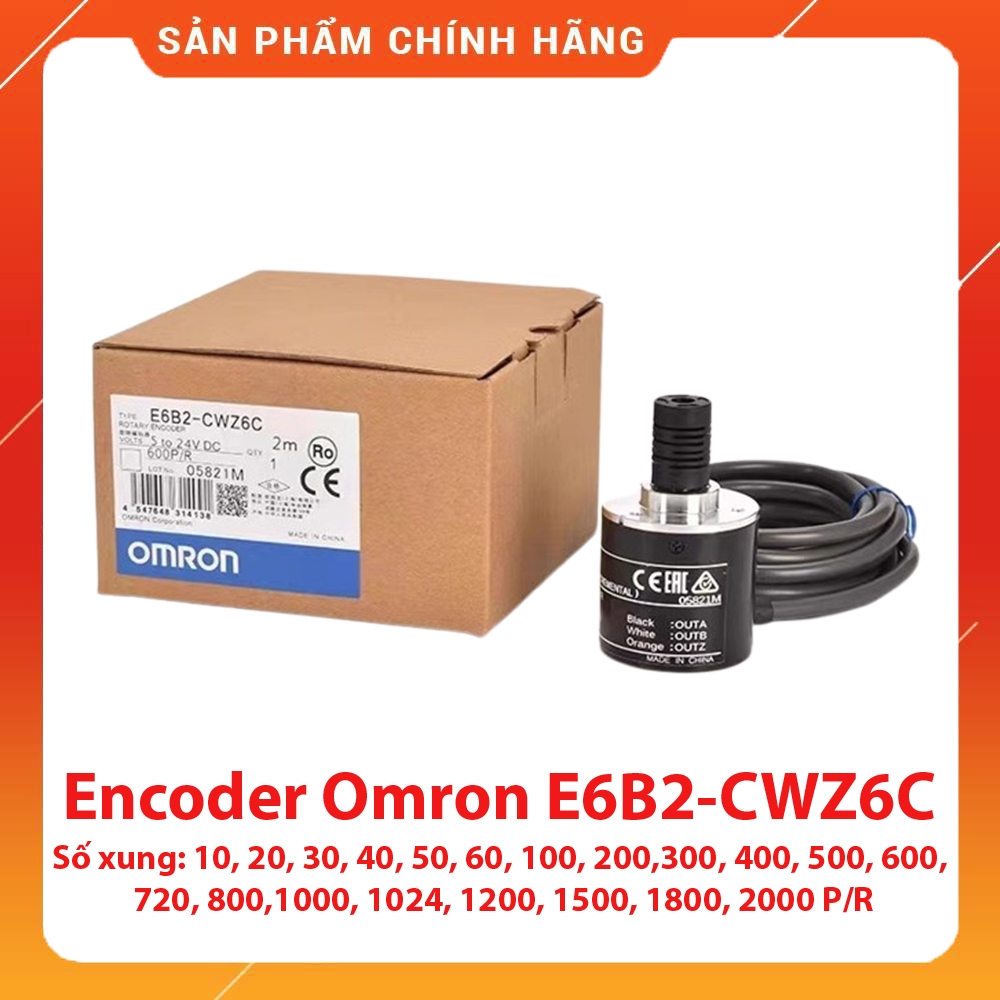 Bộ mã hóa vòng quay Encoder Omron E6B2-CWZ6C 600 xung (600p/r), Bộ mã hóa vòng quay 600 xung E6B2
