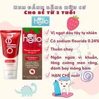 Kem đánh răng hello hữu cơ cho bé từ 2 tuổi – Hello toothpaste Loubean