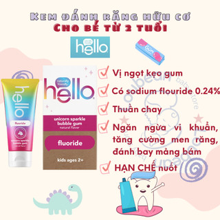Kem đánh răng hello hữu cơ cho bé từ 2 tuổi – Hello toothpaste Loubean