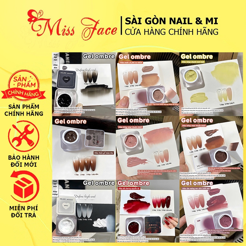 (SALE GIA SÔC) Gel Dặm Ombre Hũ Vuông - Hũ Gel Dặm Ombre - Sơn Gel Nén Chuyên Ombre - Gel Dạng Hũ vu