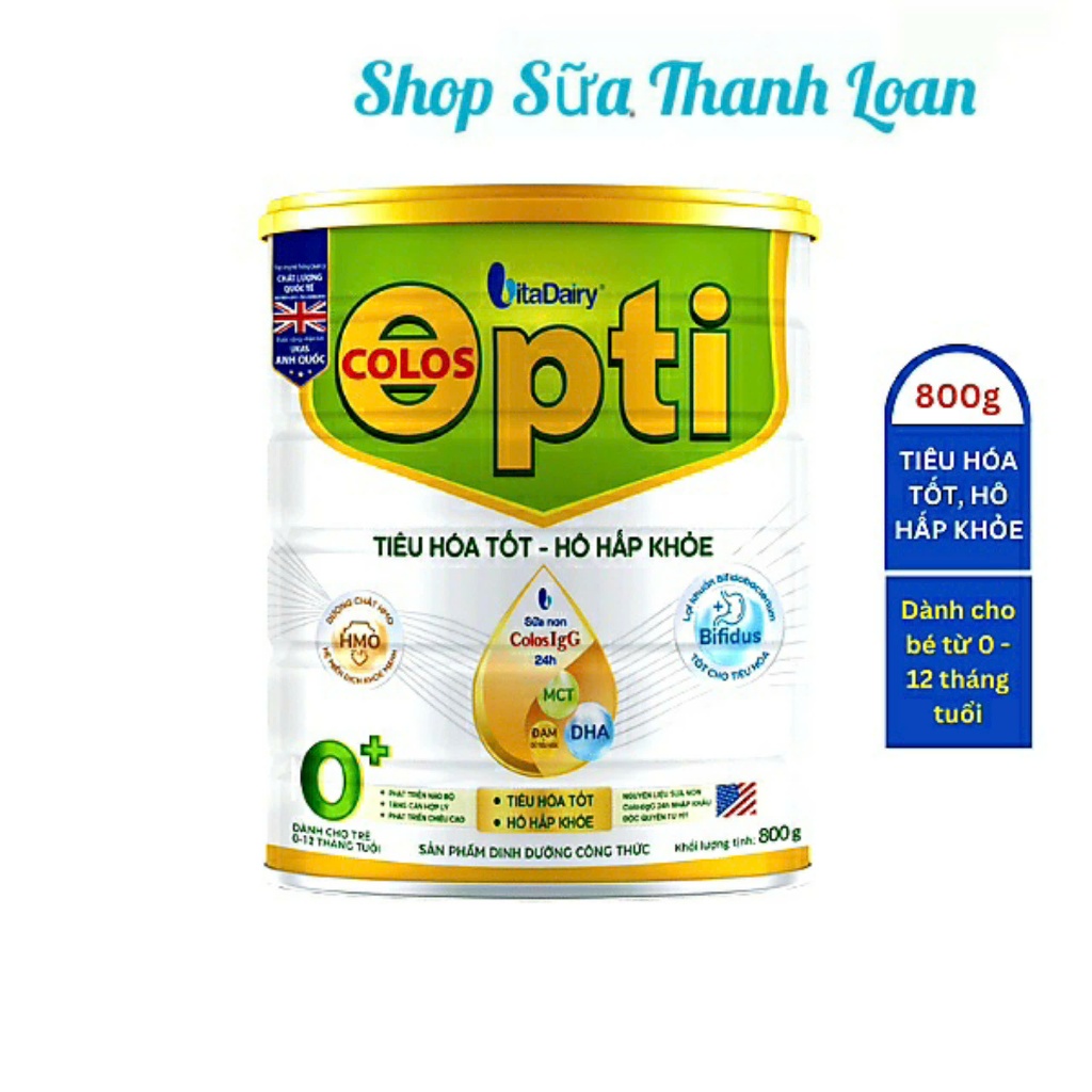 [HSD T10-2026] [Quét Mã QR Tích Xu] Sữa Bột Vitadairy Colos Opti 0+ 800g (Cho Trẻ 0 - 1 Tuổi).