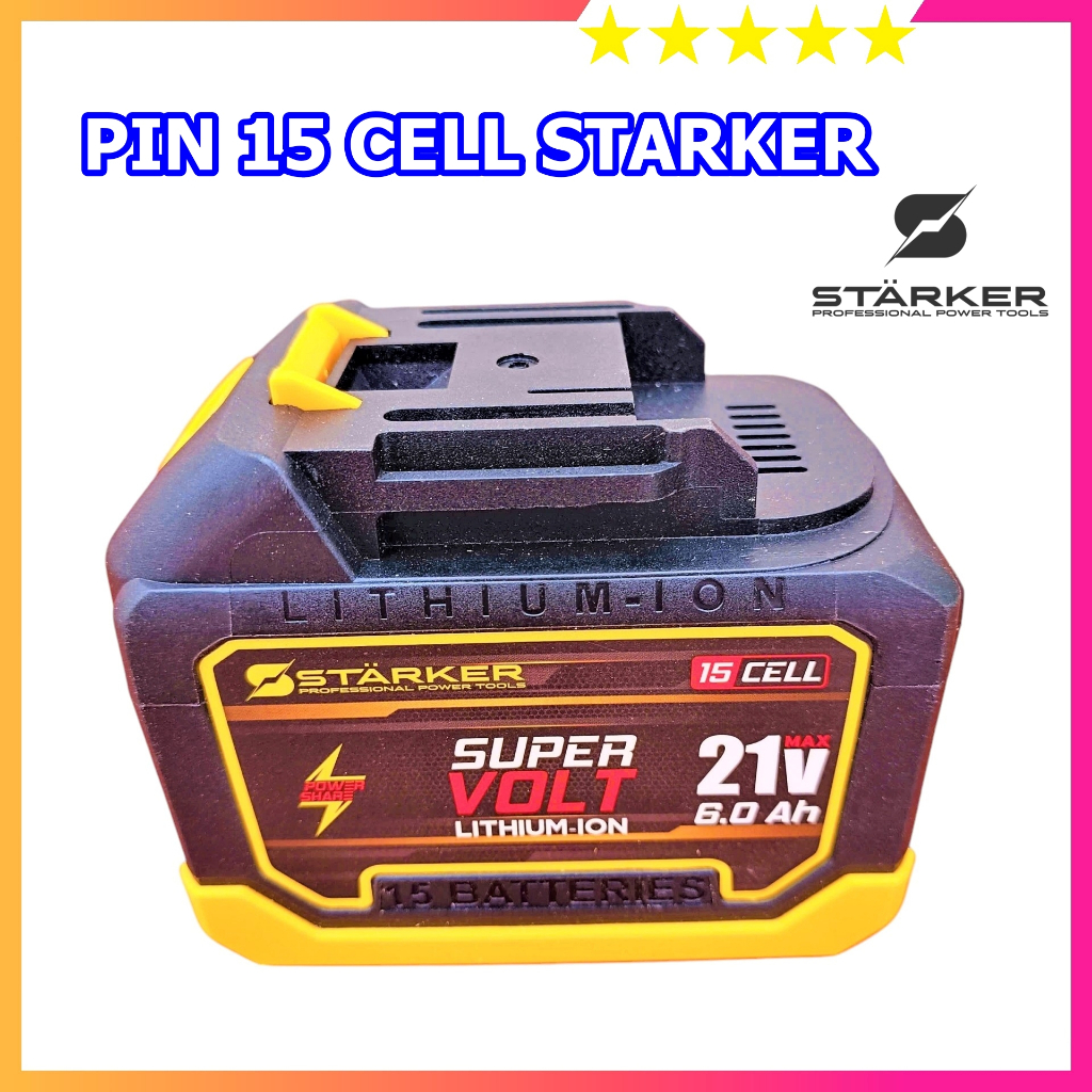 Pin 15 cell STARKER công nghệ Đức  , chân pin phổ thông cho nhiều loại máy , vỏ nhựa chống va đập
