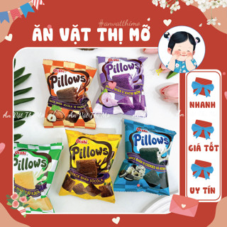 (COMBO 5 GÓI MIX NGẪU NHIÊN) Snack Pillows Oishi Nhân Sữa Dừa - Socola - Kem Vani (Gói 14G)