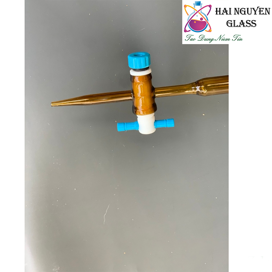 BURET THỦY TINH TRẮNG- NÂU khóa PTFE/Nhựa, buret 25ml, 50ml - DỤNG CỤ THÍ NGHIỆM, HÓA CHẤT