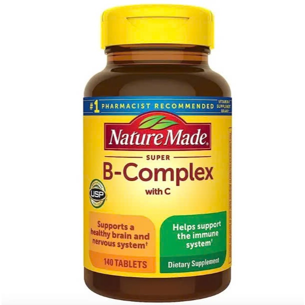 [BILL MỸ AIR] Viên uống Nature Made Super Vitamin B Complex with Folic Acid + Vitamin C for Immune