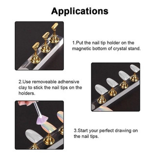 Set 5 chiếc đế gắn móng giả tập vẽ nail - đế nam châm gắn móng mẫu chuyên dụng