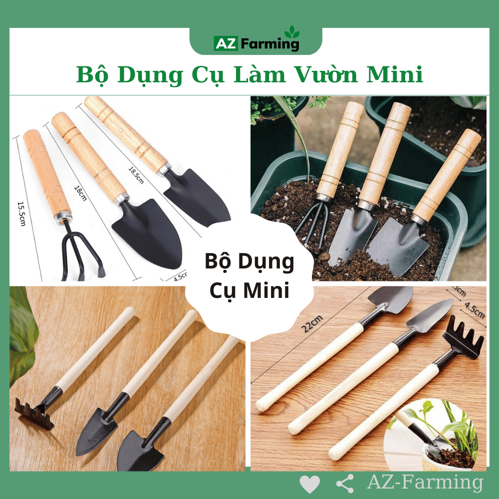 Bộ Dùng Cụ Làm Vườn Mini 3 Món Tiện Dụng - Az Farming