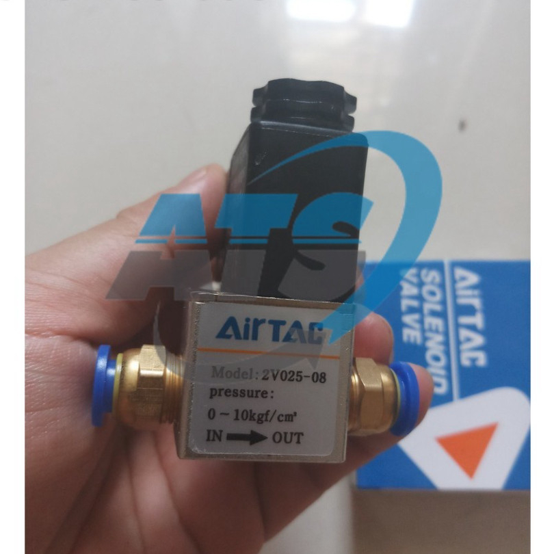 ATS_Van điện từ khí nén 2 cửa 2 vị trí Airtac, van điện từ khí nén 2v025-08 AIRTAC pc802