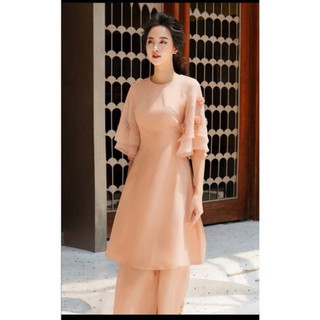 Áo dài cách tân 4 tà cao cấp hoa 3d
