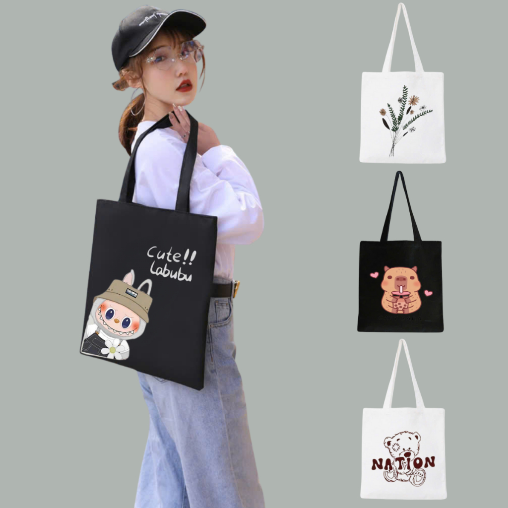 Túi Tote Vải Mẫu Mới Của Nhật Bản , Túi Xách Đeo Vai Có Sức Chứa Lớn Cho Nữ Đi Học Đi Chơi Dễ Phối Đồ