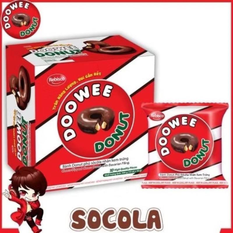 Bánh Donut Nhân Kem Doowee Donut Hộp 290g
