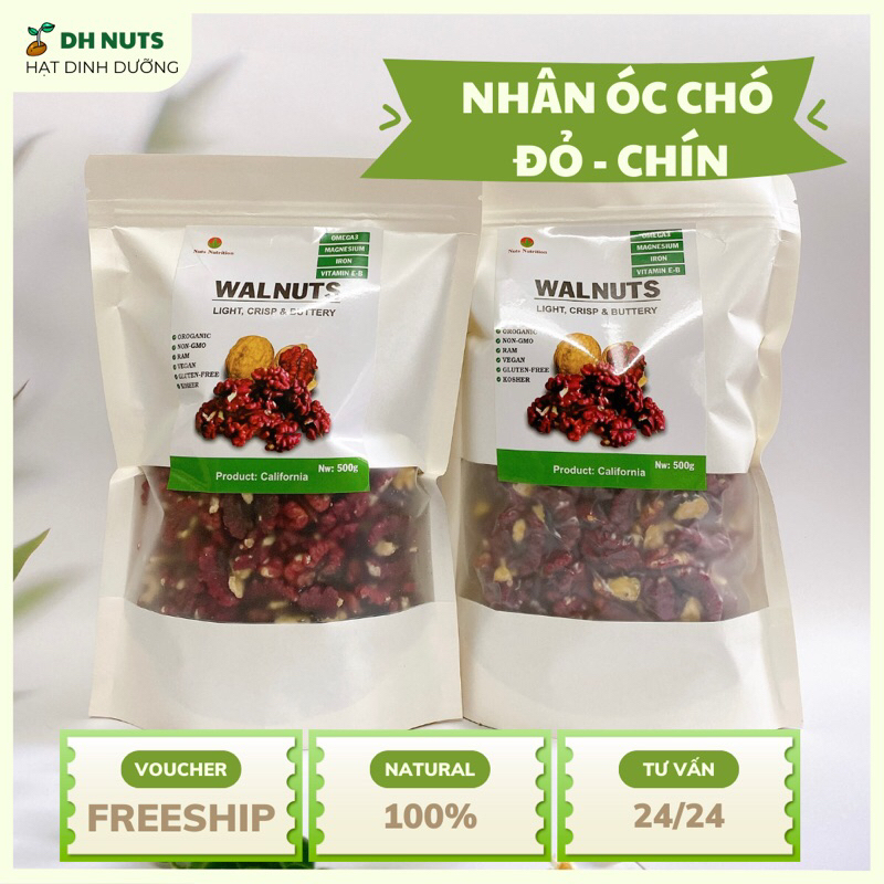 500G NHÂN ÓC CHÓ ĐỎ - NHẬP KHẨU MỸ