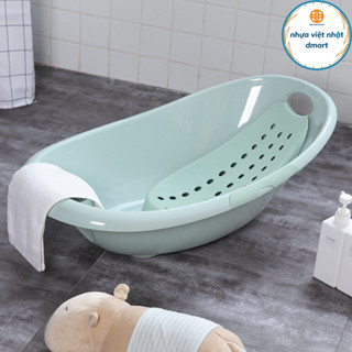 chậu tắm cho bé có tấm lót đỡ tiện lợi, thau tắm elip nhựa việt nhât cao cấp 2202