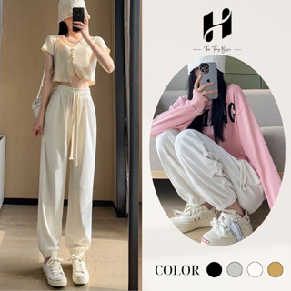  Quần nỉ nữ bo gấu vải tăm dày dặn mềm giữ ấm,quần jogger unisex cạp chun tôn dáng thời trang H Store 