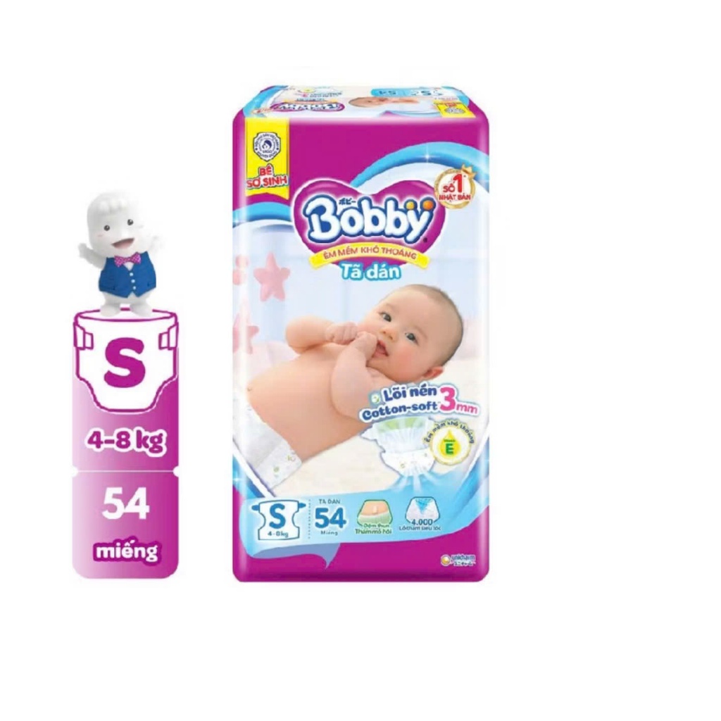 Tã dán sơ sinh Bobby XS70 (NB70), S54 mới