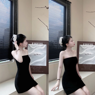  Đầm Cúp Ngực Form Chữ A Dáng Ngắn Nữ Vải Cotton Dày Phong Cách Đơn Giản Tôn Dáng 