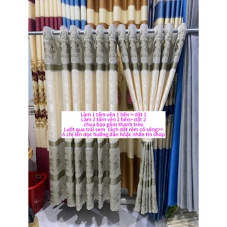 Gấm hoa văn màu xám quạt  , giá của 1 tấm rèm căng thẳng ( chua bao gồm thanh treo) vải polyster 2 lớp cản nắng 70%