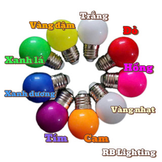 Bóng đèn 1w E27 nhiều màu kín nước tiết kiệm điện, trang trí sân vườn