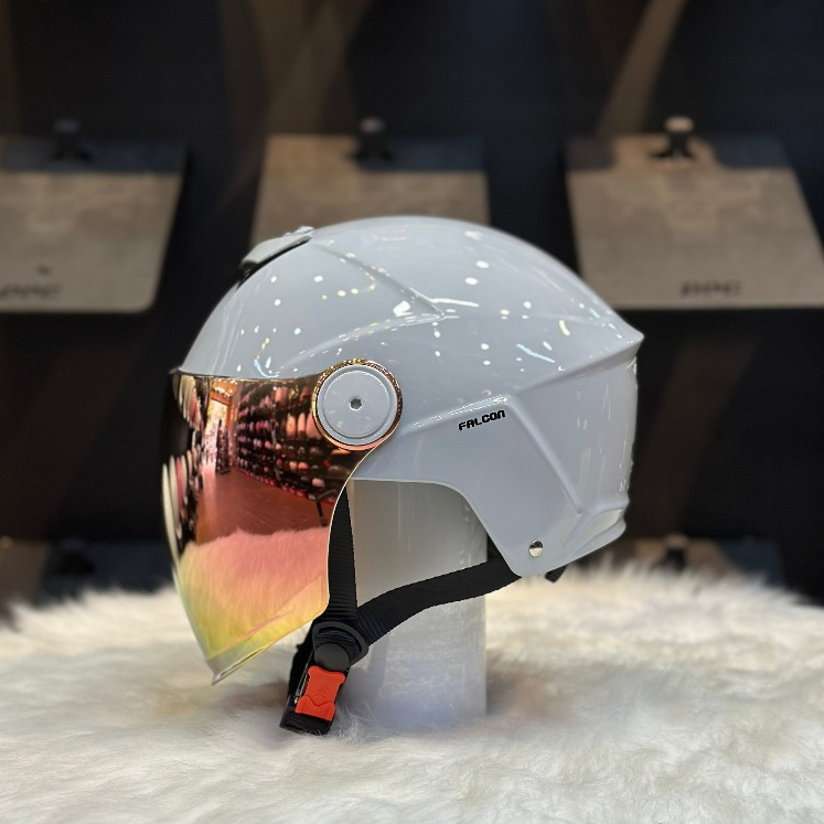 [POC] Nón Bảo Hiểm Xe Máy Falcon F19 Màu Xi Măng 2024