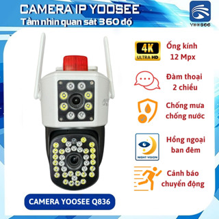 Camera YooSee 2 mắt Xoay 360 Độ 4K siêu nét, Có đèn báo động, Góc rộng - Đàm thoại 2 chiều, phát hiện chuyển động