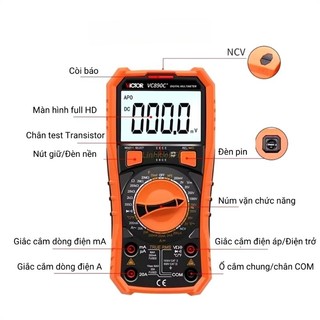 Đồng hồ đa năng Victor VC-890C+, đo điện áp, điện trở, tụ điện chuyên dùng sữa chữa xe máy, sữa chữa điện tử