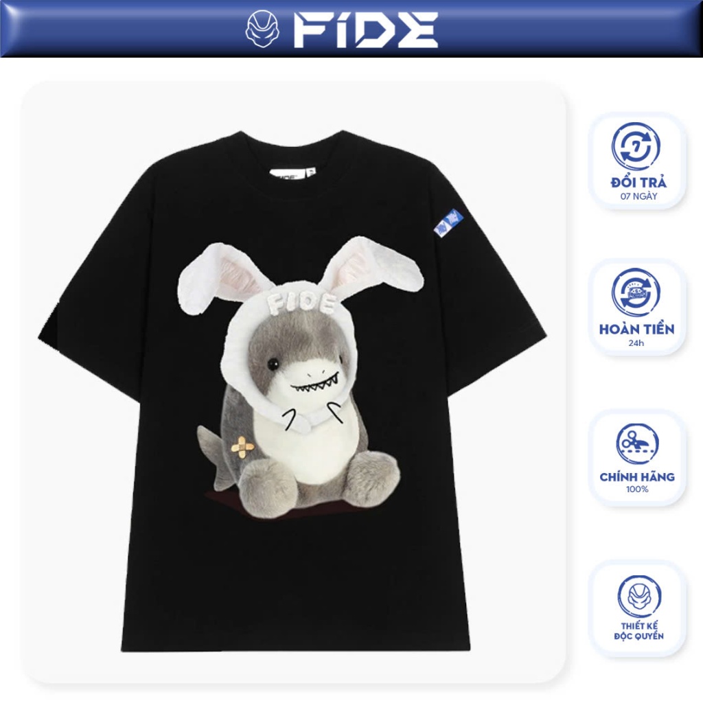 Áo thun FIDE shark unisex form rộng cổ tròn SHARK CUTE - AT12